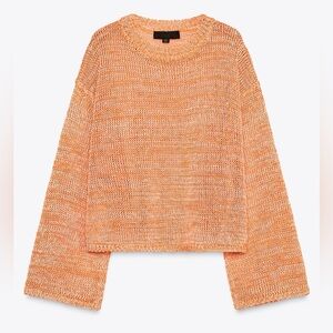 Zara Ribbed Knit Sweater Orange SZ L